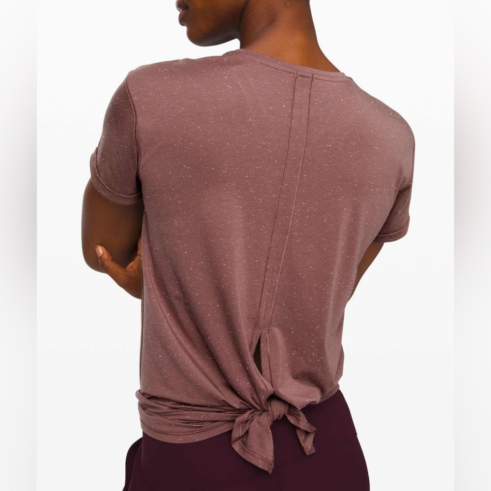 Lululemon Mauve Speckled Tie ‘Part Ways’ Top